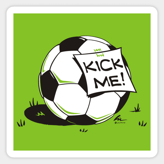 Kick Me (green) Sticker by Lin Workman Art